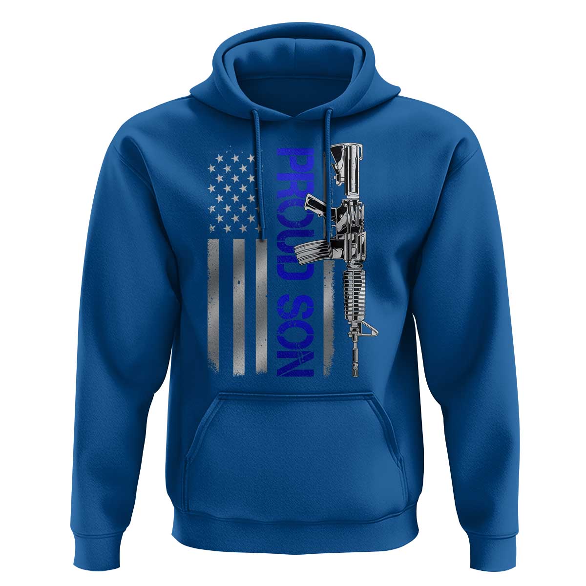 Proud Son of a Police Dad Hoodie Gun American Flag Family Support