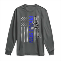 Proud Son of a Police Dad Long Sleeve Shirt Gun American Flag Family Support