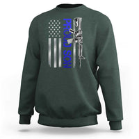 Proud Son of a Police Dad Sweatshirt Gun American Flag Family Support
