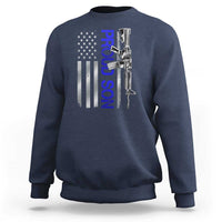Proud Son of a Police Dad Sweatshirt Gun American Flag Family Support