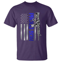 Proud Son of a Police Dad T Shirt Gun American Flag Family Support