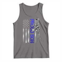 Proud Son of a Police Dad Tank Top Gun American Flag Family Support