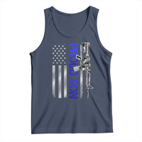 Proud Son of a Police Dad Tank Top Gun American Flag Family Support