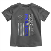 Proud Son of a Police Dad Toddler T Shirt Gun American Flag Family Support