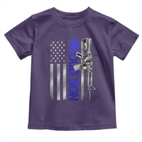 Proud Son of a Police Dad Toddler T Shirt Gun American Flag Family Support