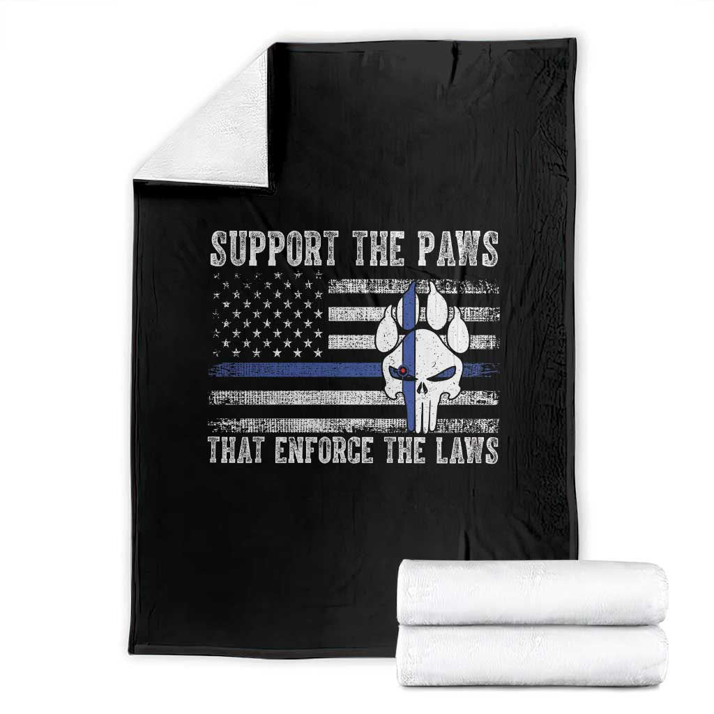 Police K9 Throw Blanket Support The Paws That Enforce The Laws US Flag - Wonder Print Shop