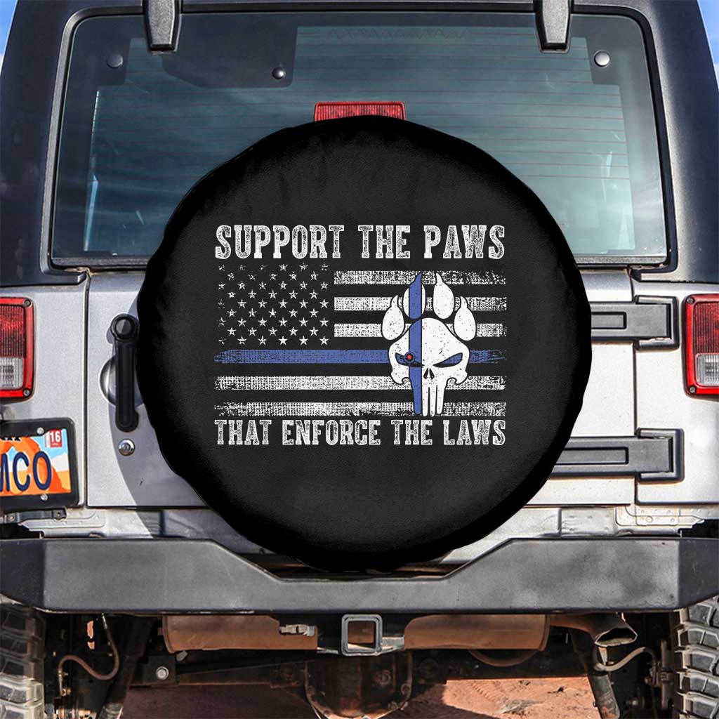 Police K9 Spare Tire Cover Support The Paws That Enforce The Laws US Flag - Wonder Print Shop