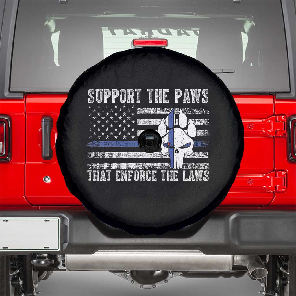 Police K9 Spare Tire Cover Support The Paws That Enforce The Laws US Flag - Wonder Print Shop