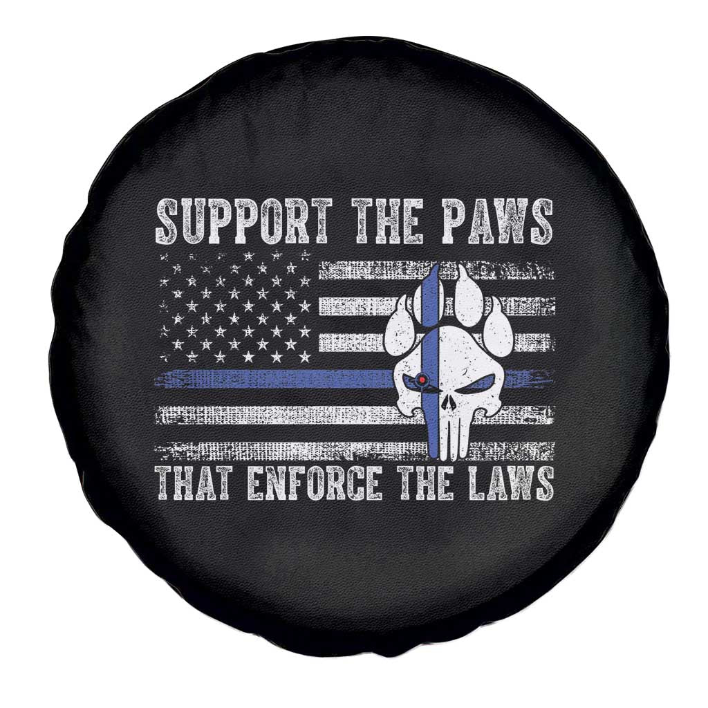 Police K9 Spare Tire Cover Support The Paws That Enforce The Laws US Flag - Wonder Print Shop