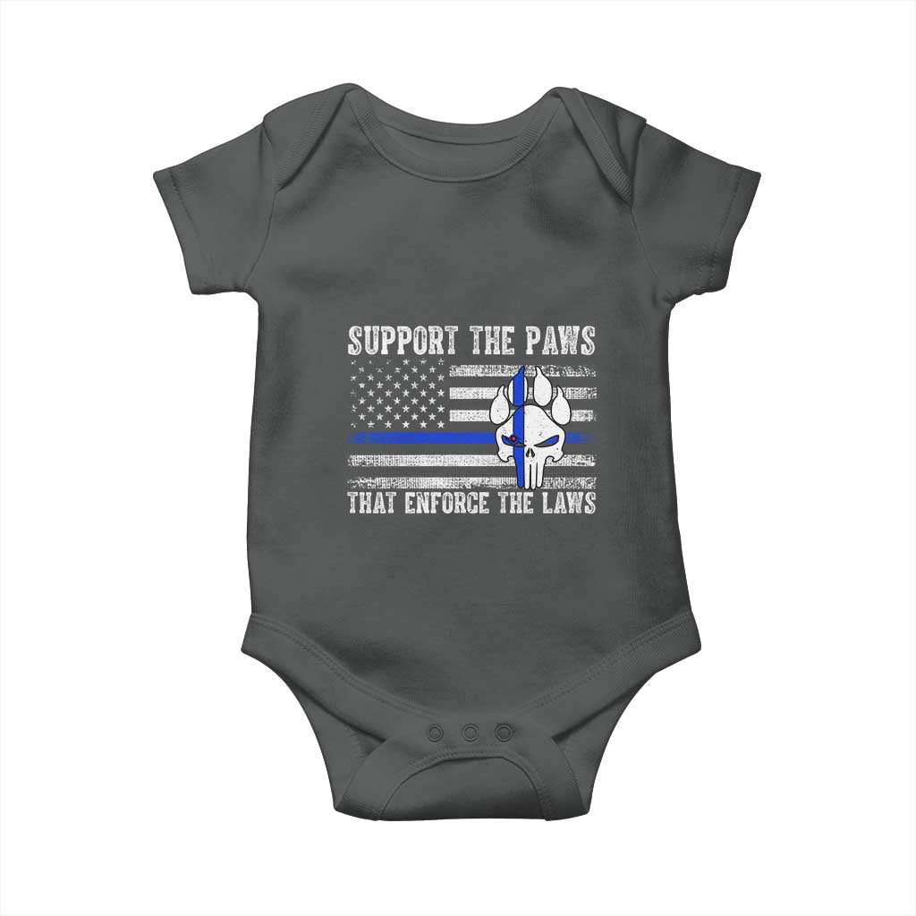 Police K9 Baby Onesie Support The Paws That Enforce The Laws US Flag - Wonder Print Shop