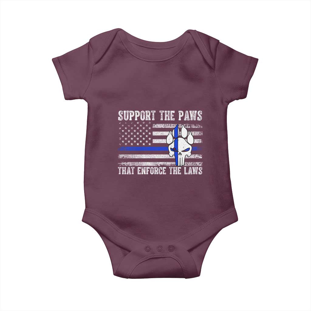Police K9 Baby Onesie Support The Paws That Enforce The Laws US Flag - Wonder Print Shop