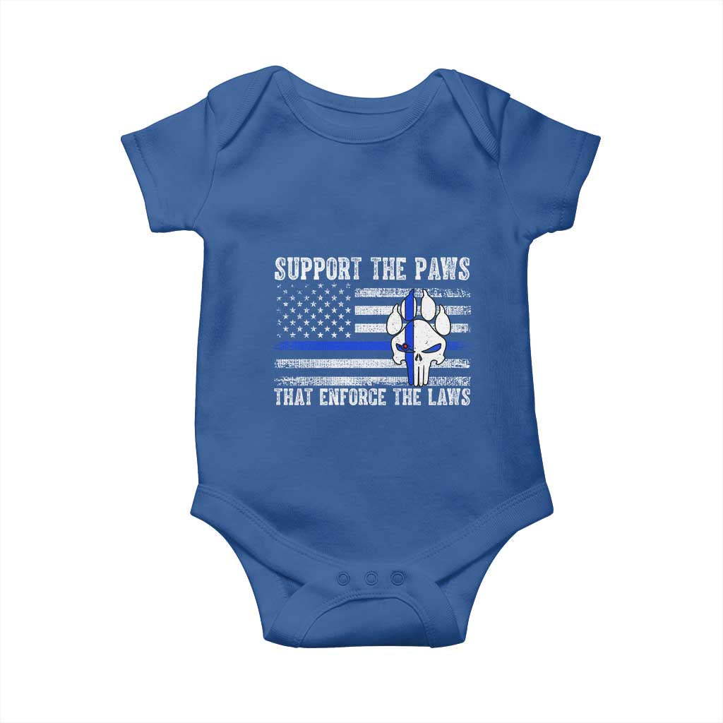 Police K9 Baby Onesie Support The Paws That Enforce The Laws US Flag - Wonder Print Shop