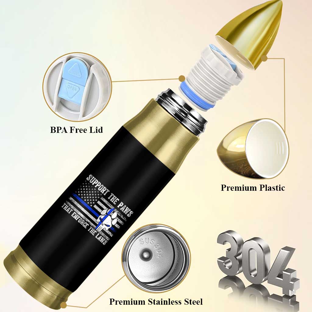 Police K9 Bullet Tumbler Support The Paws That Enforce The Laws US Flag - Wonder Print Shop