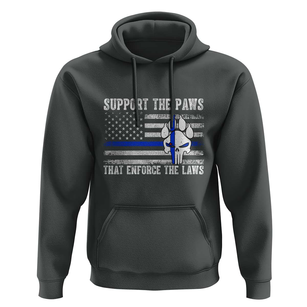 Police K9 Hoodie Support The Paws That Enforce The Laws US Flag - Wonder Print Shop