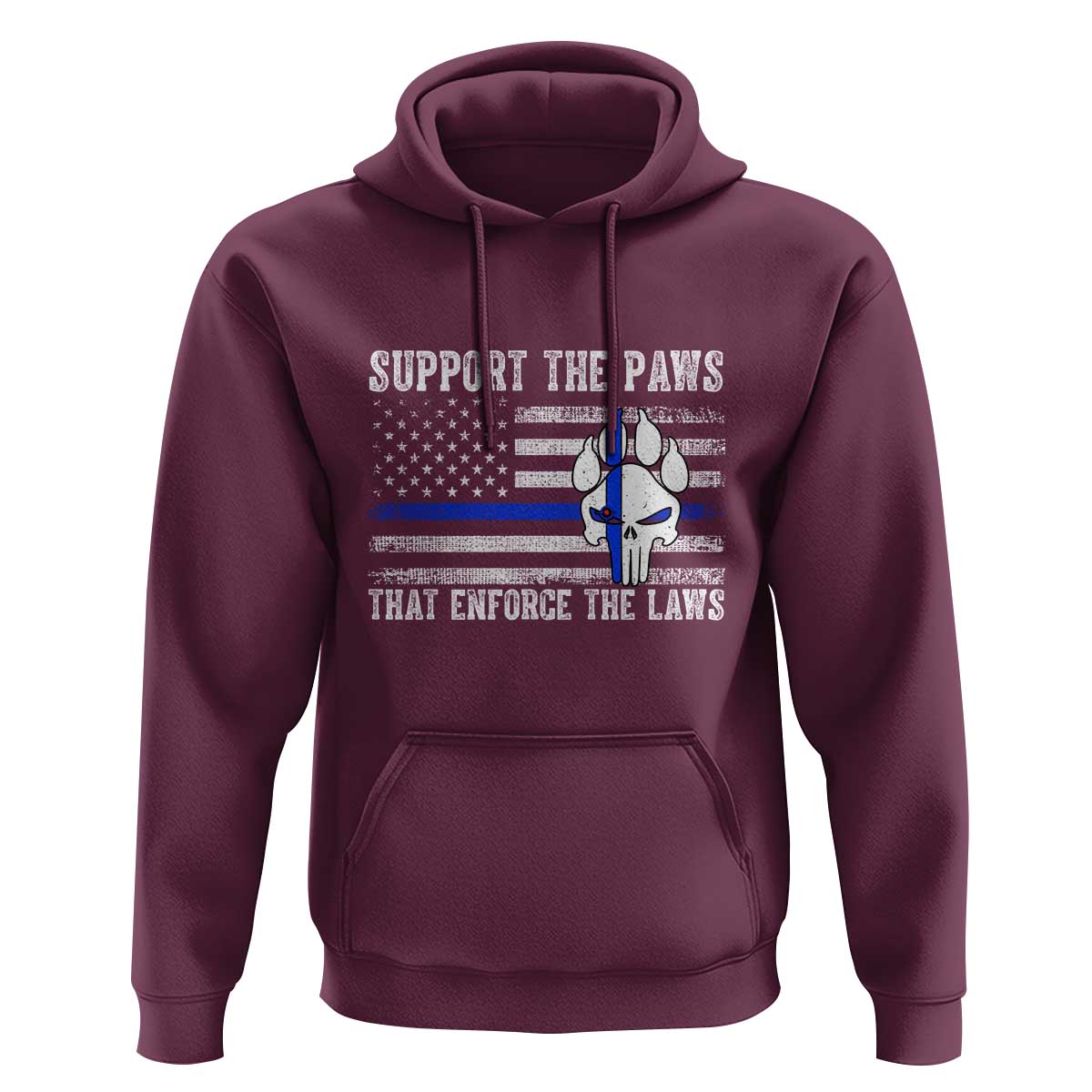 Police K9 Hoodie Support The Paws That Enforce The Laws US Flag - Wonder Print Shop