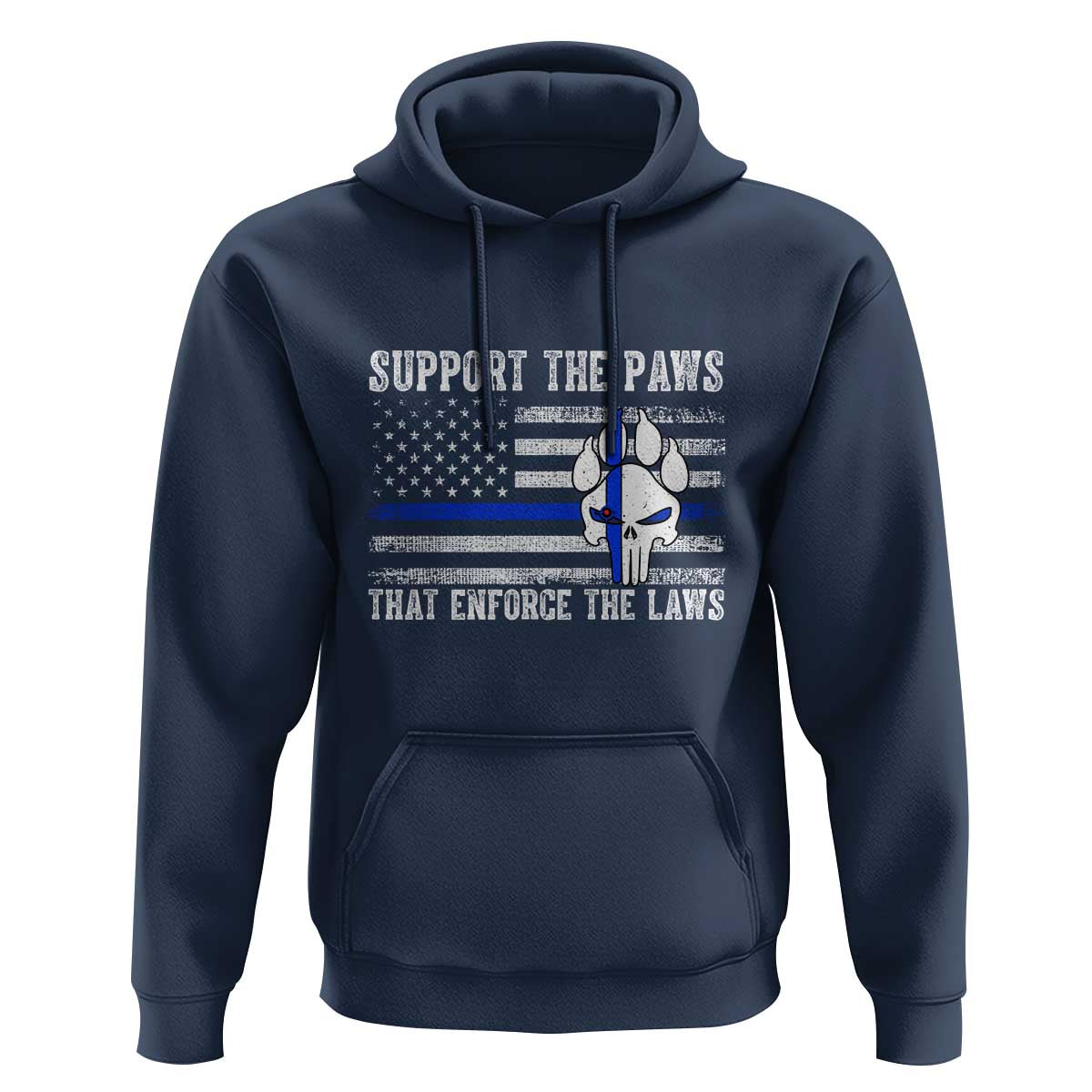 Police K9 Hoodie Support The Paws That Enforce The Laws US Flag - Wonder Print Shop