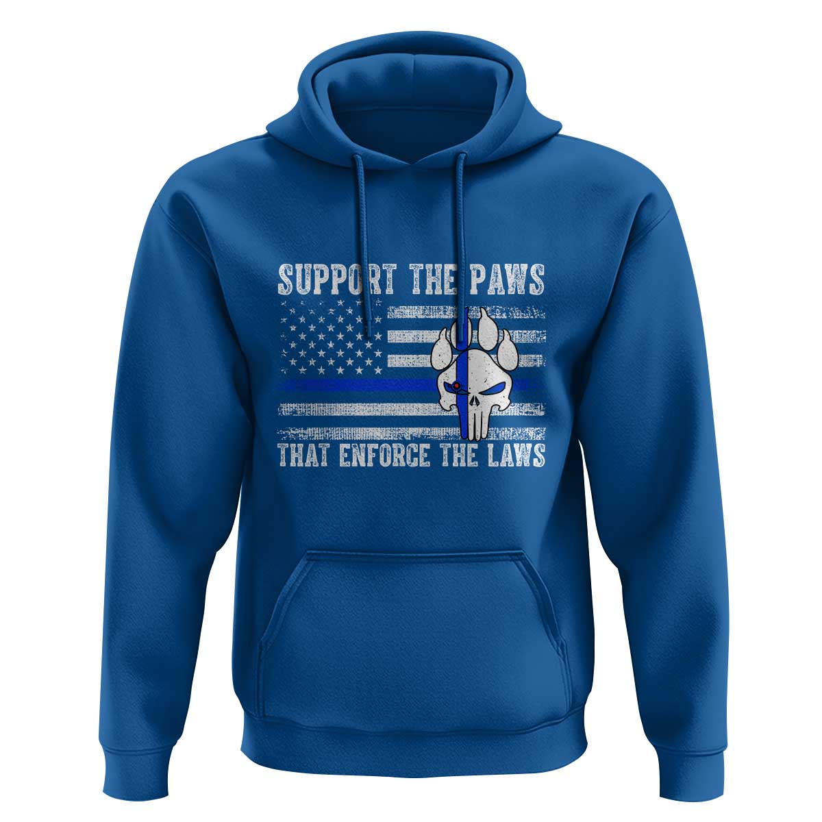 Police K9 Hoodie Support The Paws That Enforce The Laws US Flag - Wonder Print Shop