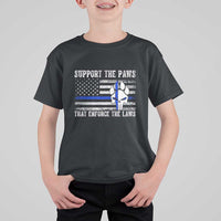 Police K9 T Shirt For Kid Support The Paws That Enforce The Laws US Flag - Wonder Print Shop