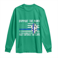Police K9 Long Sleeve Shirt Support The Paws That Enforce The Laws US Flag - Wonder Print Shop
