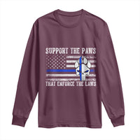 Police K9 Long Sleeve Shirt Support The Paws That Enforce The Laws US Flag - Wonder Print Shop