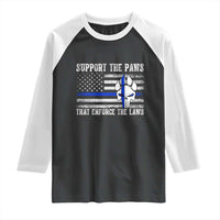 Police K9 Raglan Shirt Support The Paws That Enforce The Laws US Flag - Wonder Print Shop