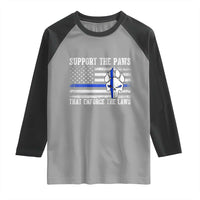 Police K9 Raglan Shirt Support The Paws That Enforce The Laws US Flag - Wonder Print Shop