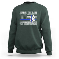 Police K9 Sweatshirt Support The Paws That Enforce The Laws US Flag - Wonder Print Shop