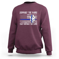 Police K9 Sweatshirt Support The Paws That Enforce The Laws US Flag - Wonder Print Shop