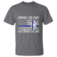 Police K9 T Shirt Support The Paws That Enforce The Laws US Flag - Wonder Print Shop