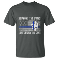 Police K9 T Shirt Support The Paws That Enforce The Laws US Flag - Wonder Print Shop