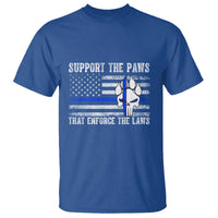 Police K9 T Shirt Support The Paws That Enforce The Laws US Flag - Wonder Print Shop