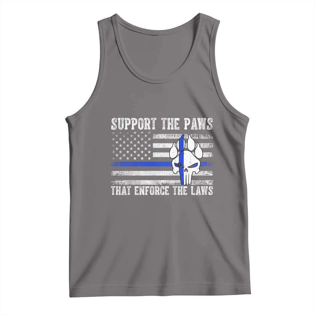 Police K9 Tank Top Support The Paws That Enforce The Laws US Flag - Wonder Print Shop