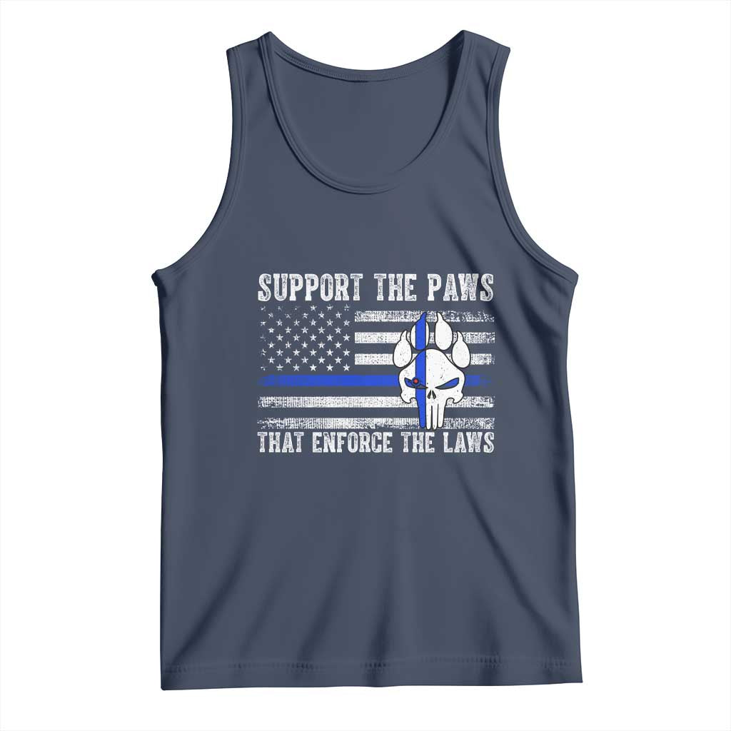 Police K9 Tank Top Support The Paws That Enforce The Laws US Flag - Wonder Print Shop