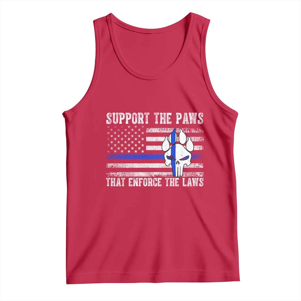 Police K9 Tank Top Support The Paws That Enforce The Laws US Flag - Wonder Print Shop