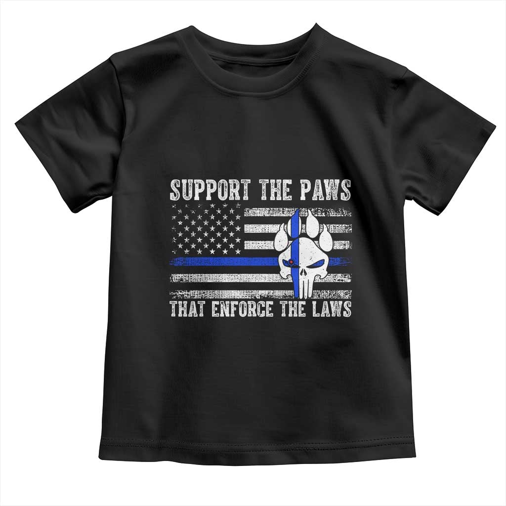 Police K9 Toddler T Shirt Support The Paws That Enforce The Laws US Flag - Wonder Print Shop