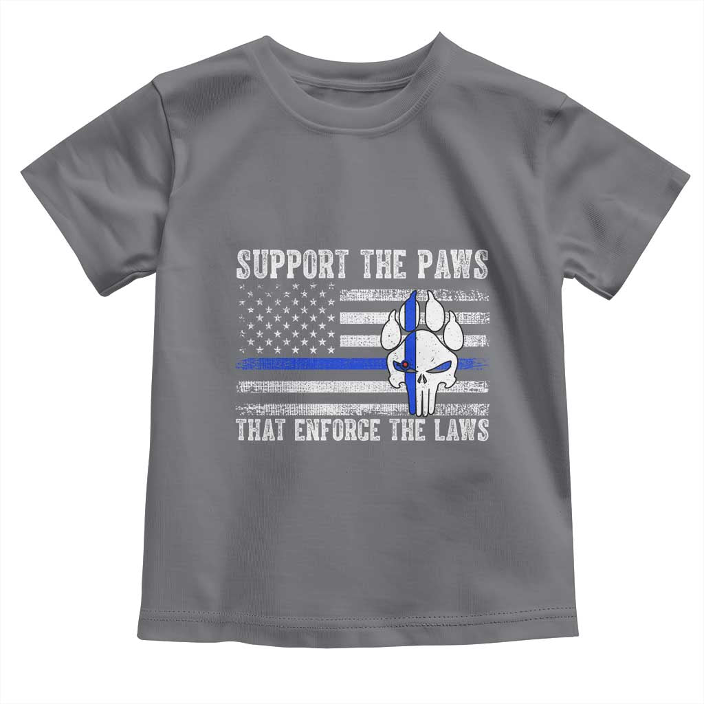 Police K9 Toddler T Shirt Support The Paws That Enforce The Laws US Flag - Wonder Print Shop