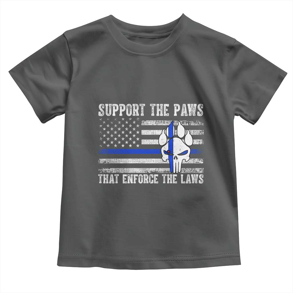 Police K9 Toddler T Shirt Support The Paws That Enforce The Laws US Flag - Wonder Print Shop