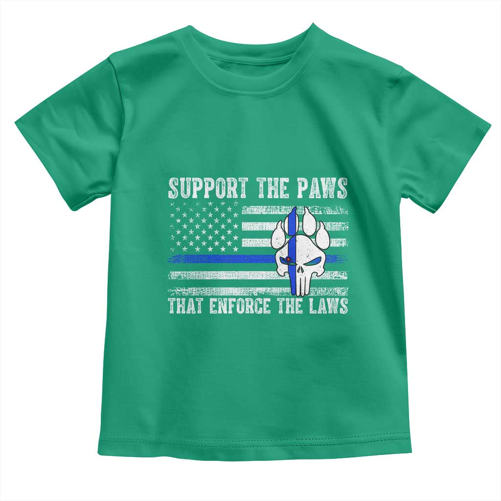 Police K9 Toddler T Shirt Support The Paws That Enforce The Laws US Flag - Wonder Print Shop