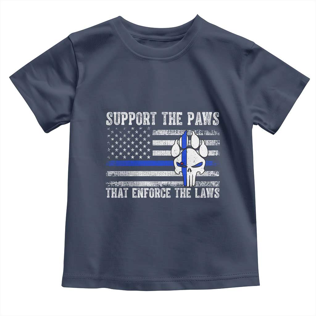 Police K9 Toddler T Shirt Support The Paws That Enforce The Laws US Flag - Wonder Print Shop
