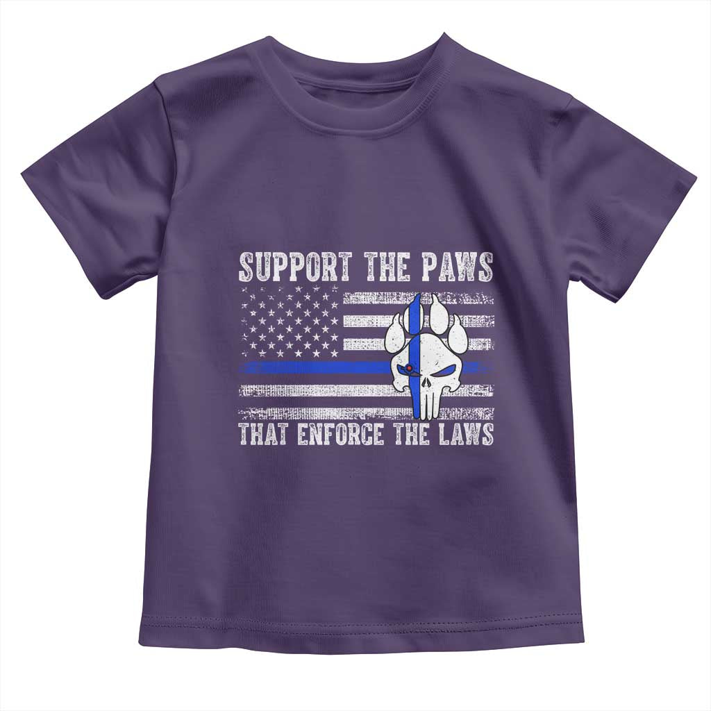 Police K9 Toddler T Shirt Support The Paws That Enforce The Laws US Flag - Wonder Print Shop