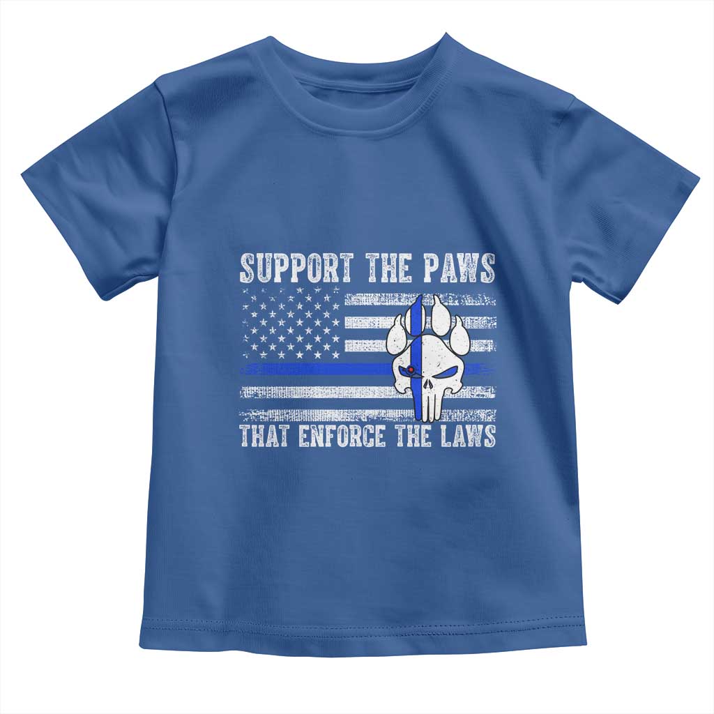 Police K9 Toddler T Shirt Support The Paws That Enforce The Laws US Flag - Wonder Print Shop