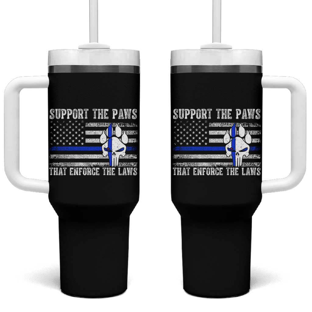Police K9 Tumbler With Handle Support The Paws That Enforce The Laws US Flag - Wonder Print Shop