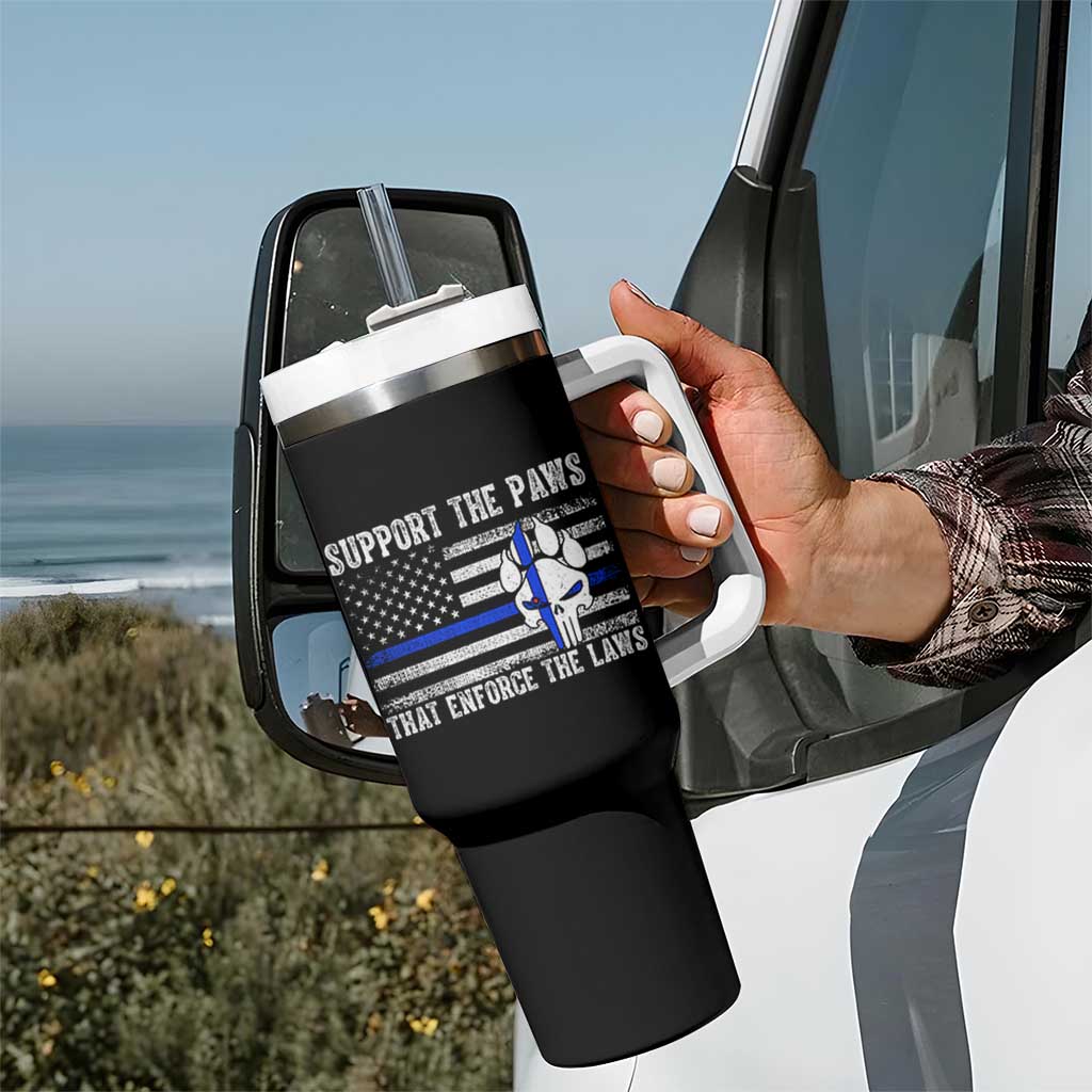 Police K9 Tumbler With Handle Support The Paws That Enforce The Laws US Flag - Wonder Print Shop