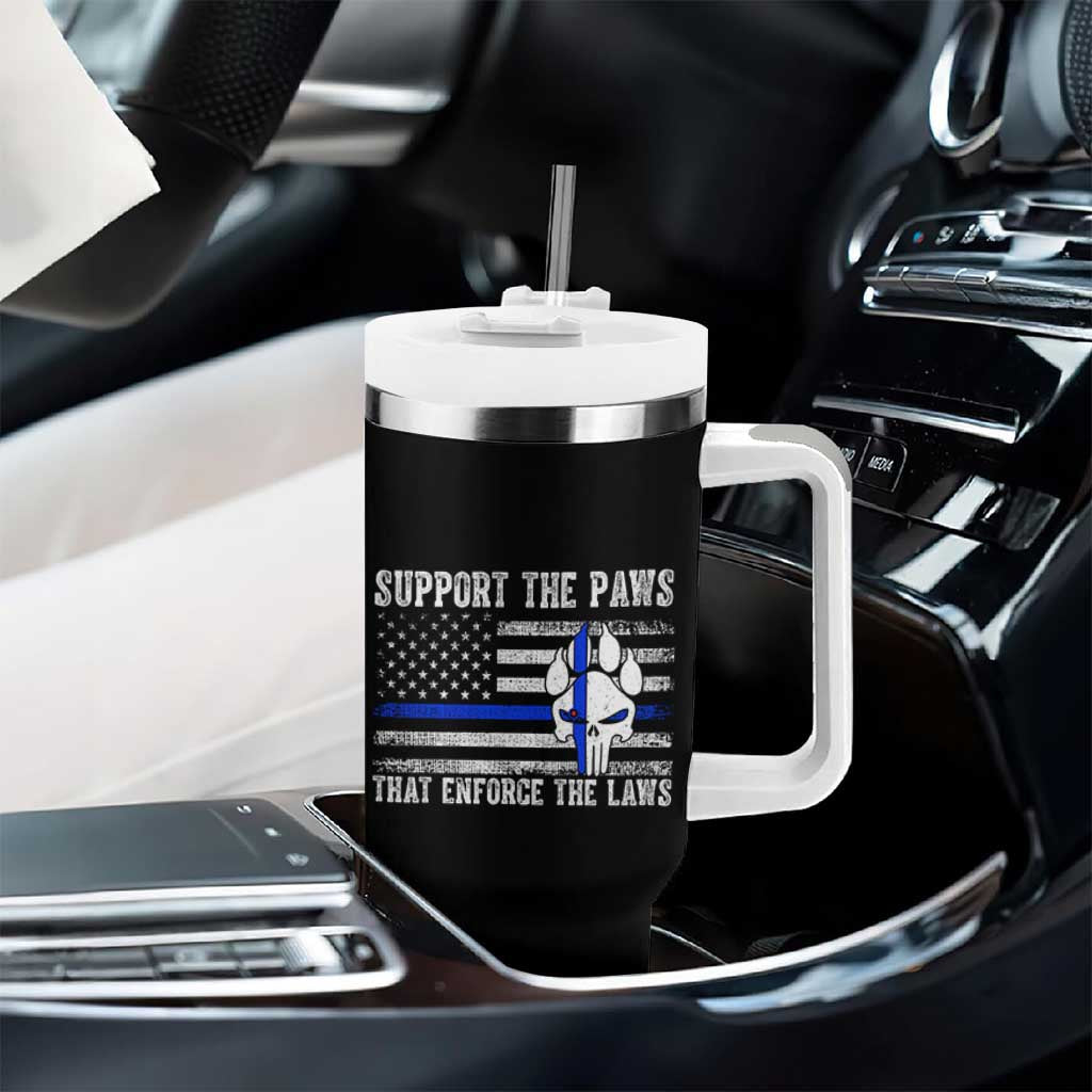 Police K9 Tumbler With Handle Support The Paws That Enforce The Laws US Flag - Wonder Print Shop