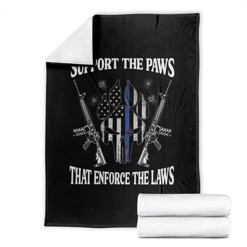 Police K9 Throw Blanket Support The Paws That Enforce The Laws American Flag - Wonder Print Shop