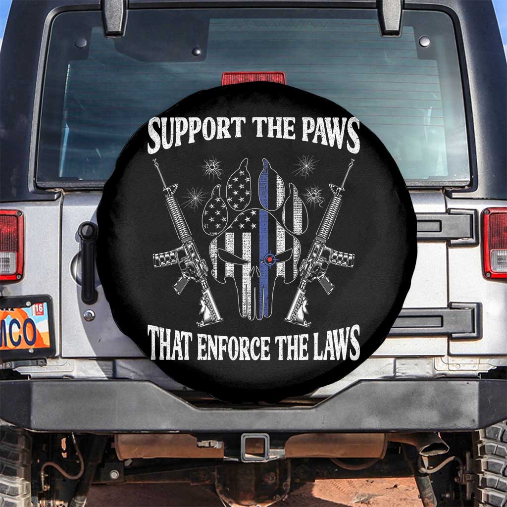 Police K9 Spare Tire Cover Support The Paws That Enforce The Laws American Flag - Wonder Print Shop