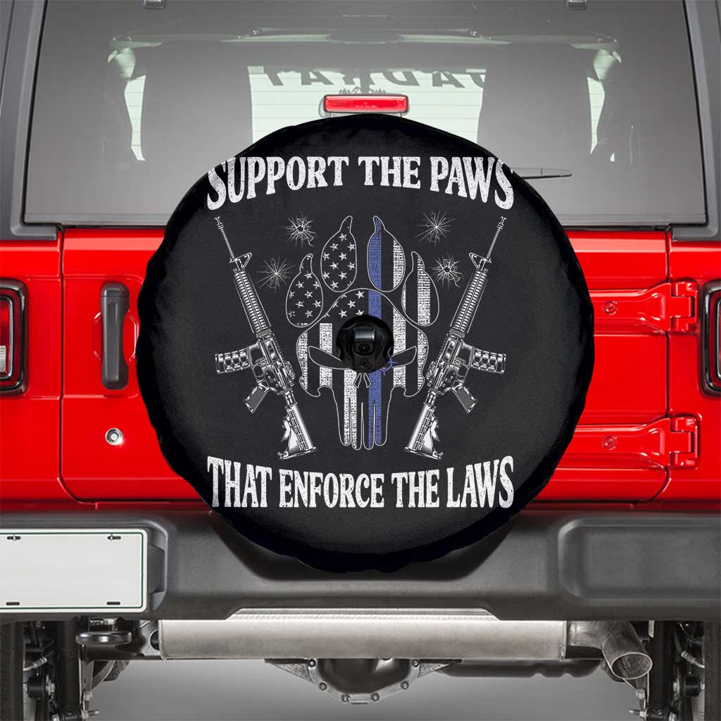 Police K9 Spare Tire Cover Support The Paws That Enforce The Laws American Flag - Wonder Print Shop