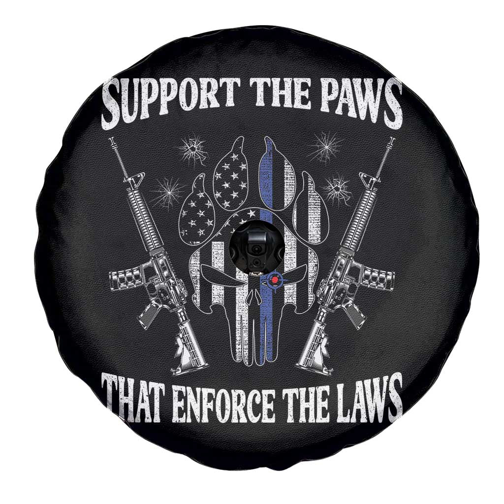 Police K9 Spare Tire Cover Support The Paws That Enforce The Laws American Flag - Wonder Print Shop