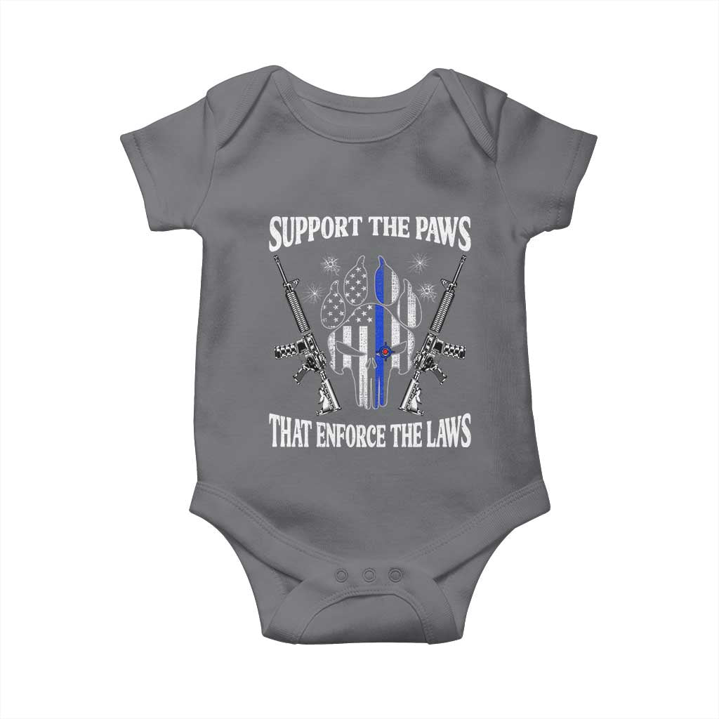 Police K9 Baby Onesie Support The Paws That Enforce The Laws American Flag - Wonder Print Shop