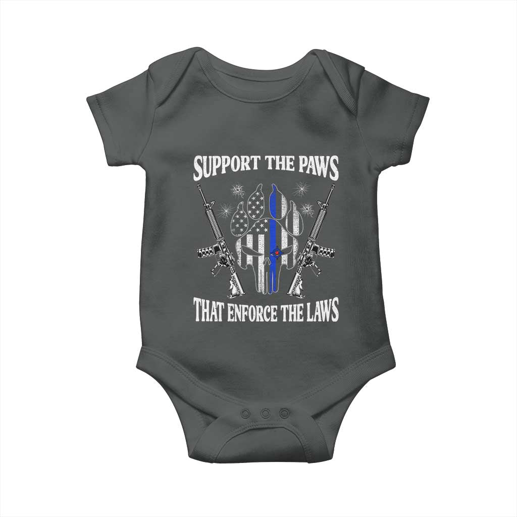 Police K9 Baby Onesie Support The Paws That Enforce The Laws American Flag - Wonder Print Shop